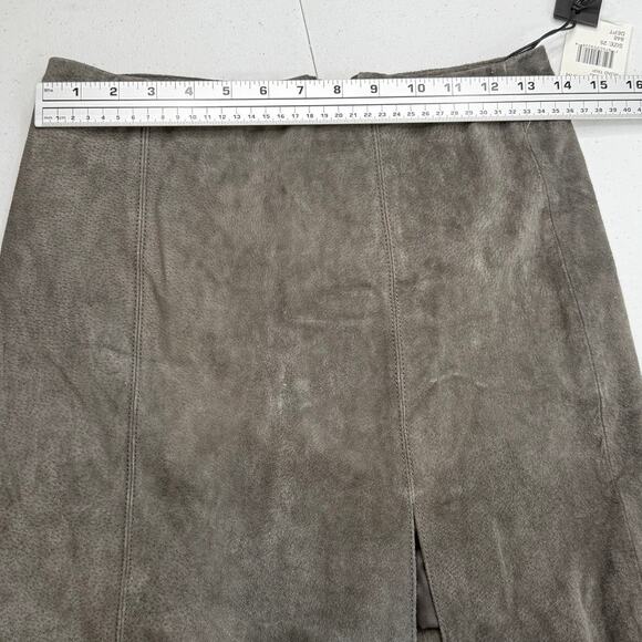 NWT Blank NYC Road Trip Mini Skirt Suede Front Slit Zip Closure Gray Size 25 - Picture 9 of 9